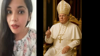 DONALD TRUMP SE BURLA DEL CATOLICISMO, VESTIDO DE PAPA